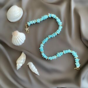 «Del Mar» Semi-Fine Blue Choker Necklace - Image 4