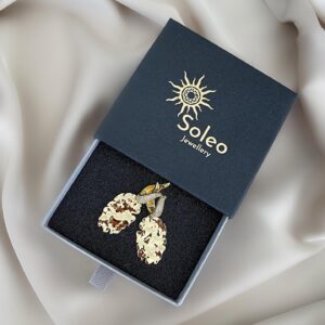 «ACACIA» Semi-Fine Beautiful Zirconia Inlay Trendy Earrings - Image 3