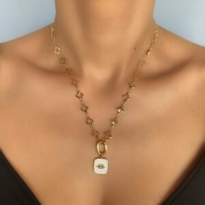 «EZOTERRIA» Long Chain Necklace With Trendy Enamel Pendant - Image 2