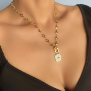 «EZOTERRIA» Long Chain Necklace With Trendy Enamel Pendant - Image 3