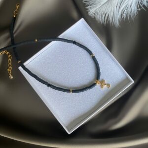 «COME FLY WITH ME» Trendy Resin Necklace-Choker With Small Airplane Charm - Image 6