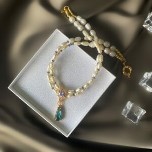 «ALEXANDRA» Semi-Fine Luxury Pearl Necklace With Beautiful Pendant & Earrings Jewellery Set - Image 2