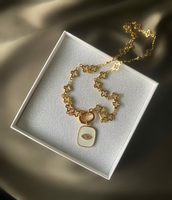 «EZOTERRIA» Long Chain Necklace With Trendy Enamel Pendant