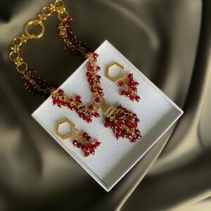 «ISABELLA» Luxury Natural Stone Necklace-Sautoir Earrings Jewellery Set ⠀ - Image 2
