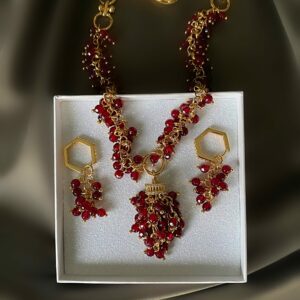 «ISABELLA» Luxury Natural Stone Necklace-Sautoir Earrings Jewellery Set ⠀ - Image 3
