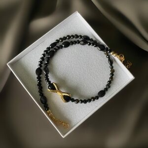 «AALIYAH»Natural Black Tourmaline Stones & Crystals Luxury Trendy Necklace - Image 2