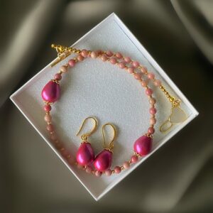 «CAMILA» Semi-Fine Natural Stone Necklace & Earrings Jewellery Set⠀ - Image 2