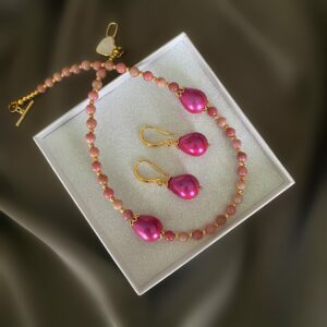 «CAMILA» Semi-Fine Natural Stone Necklace & Earrings Jewellery Set⠀ - Image 5