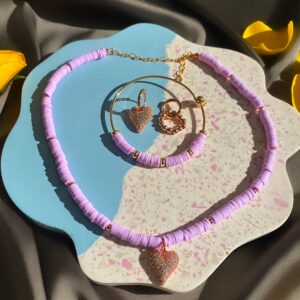 «RESO» Trendy Resin Necklace, Bracelet & Earrings Jewellery Set - Image 7