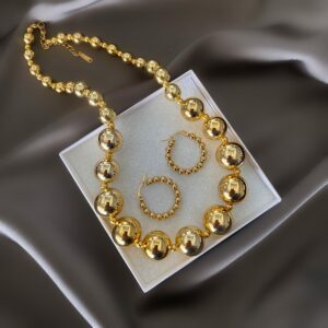«POLKA» Trendy Stainless-Steel Earrings & Necklace Jewellery Set - Image 3