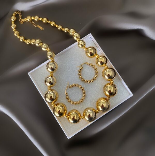 «POLKA» Trendy Stainless-Steel Earrings & Necklace Jewellery Set