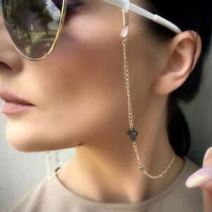 HELGA Sunglasses / Glasses Luxury Holding Chain with Hematite Crosses - Image 3