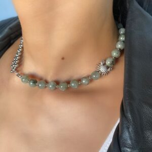 «CALYPSO» Trendy Luxury Chain And Natural Stone Necklace & Earrings Jewellery Set⠀ - Image 2