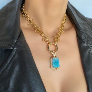 «MATIlDA» Semi-Fine Chain Luxury Necklace With Beautiful Swarovski Crystals Pendant & Earrings Jewellery Set⠀ ⠀ - Image 2
