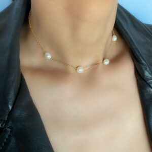 «PERLE» Petite Choker Necklace With Natural Pearls - Image 3