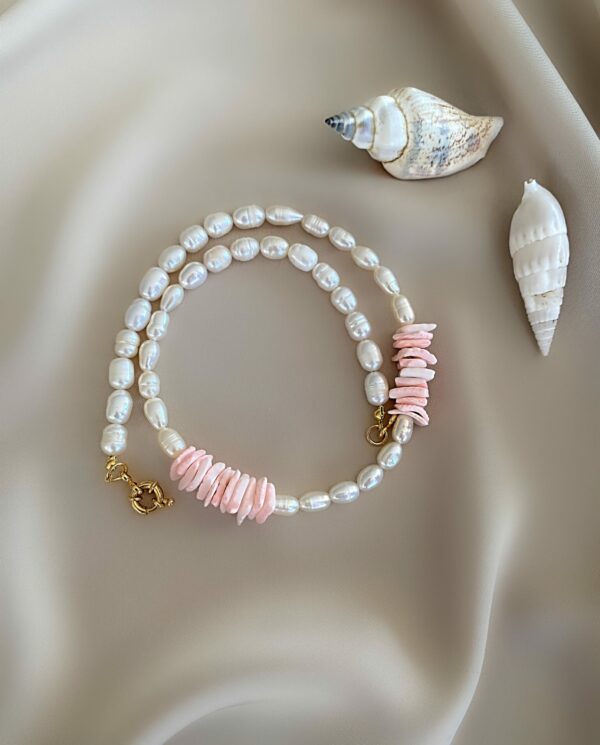 «MARINE» - Semi-Fine Luxury Pearl And Shell Stone Choker Necklace ⠀