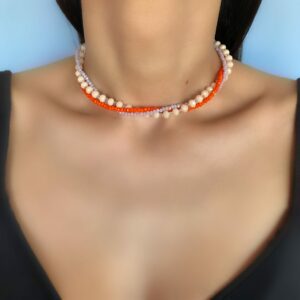 «GERBERA» Beautiful And Trendy Crystal Glass Necklace & Earrings Jewellery Set - Image 6