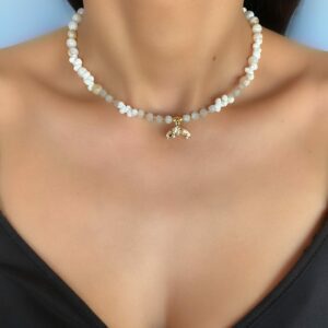 «AMARA» Semi-Fine Natural Stone Luxury Trendy Necklace - Image 5