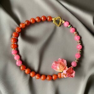 «PETITE FLORAL» Semi-Fine Natural Agate Stone Luxury Necklace & Earrings Jewellery Set⠀ - Image 5