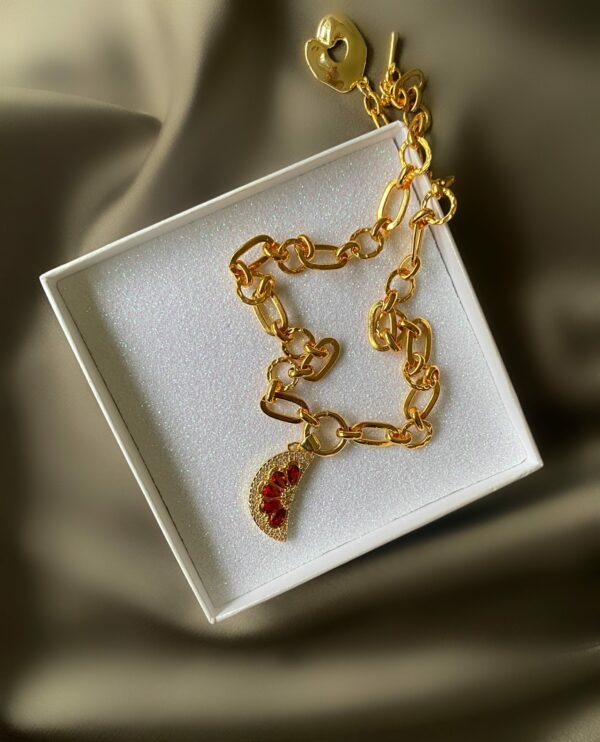 «RED CLEMENTINA» Semi-Fine Chain Necklace With Beautiful Pendant