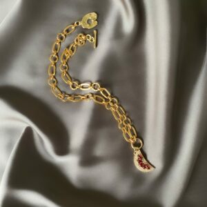 «RED CLEMENTINA» Semi-Fine Chain Necklace With Beautiful Pendant - Image 6