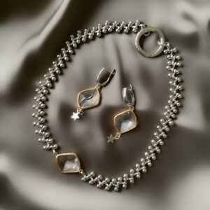 «KENDAL» Trendy Luxury Chain Choker Necklace And Earrings Jewellery Set - Image 2