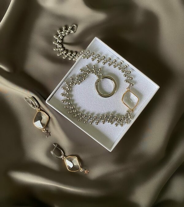 «KENDAL» Trendy Luxury Chain Choker Necklace And Earrings Jewellery Set