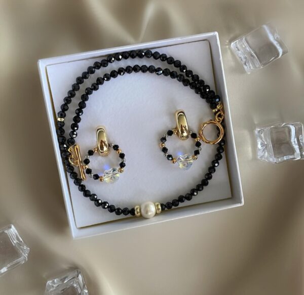 «ADELA» Semi-Fine Necklace and Earrings Jewelry Set⠀