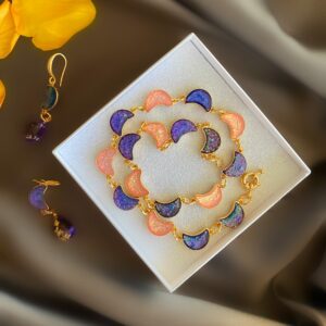 «MONICA» Trendy Choker-Necklace & Earrings Fancy Jewellery Set - Image 4