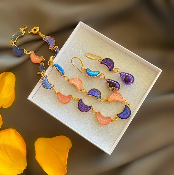 «MONICA» Trendy Choker-Necklace & Earrings Fancy Jewellery Set