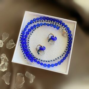 «CASSANDRA» Beautiful Crystal Glass Necklace & Earrings Jewellery Set - Image 2