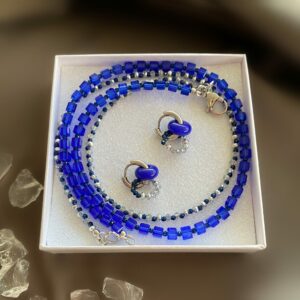 «CASSANDRA» Beautiful Crystal Glass Necklace & Earrings Jewellery Set - Image 3