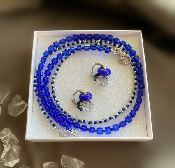 «CASSANDRA» Beautiful Crystal Glass Necklace & Earrings Jewellery Set