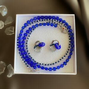 «CASSANDRA» Beautiful Crystal Glass Necklace & Earrings Jewellery Set - Image 4