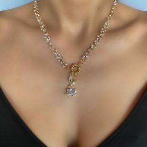 «PRETTY BUNNY» Semi-Fine Trendy Chain & Crystal Necklace - Image 5