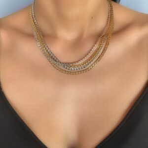 «RIHANNA» Semi-Fine Trendy Chain Necklace & Earrings Jewellery Set - Image 2