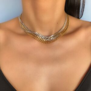 «RIHANNA» Semi-Fine Trendy Chain Necklace & Earrings Jewellery Set - Image 3