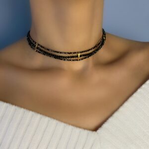 «SOMBRE» Luxury Natural Black Spinel Choker-Necklace - Image 2