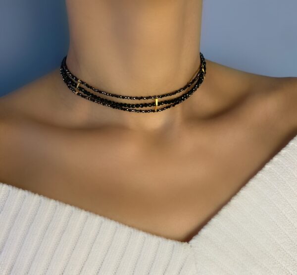 «SOMBRE» Luxury Natural Black Spinel Choker-Necklace