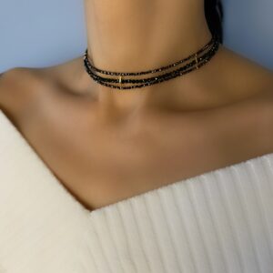 «SOMBRE» Luxury Natural Black Spinel Choker-Necklace - Image 3