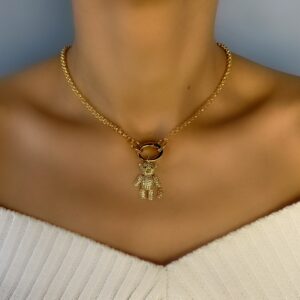 «BALOO» Beautiful & Trendy Necklace With Cute Teddy Bear Pendant - Gold Color - Image 4