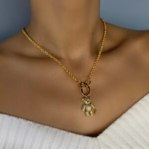 «BALOO» Beautiful & Trendy Necklace With Cute Teddy Bear Pendant - Gold Color - Image 5