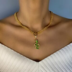 «MISSISSIPPI» New Gold-Plated Snake Jewellery Set With Trendy Green Snake Pendants 1 - Image 6