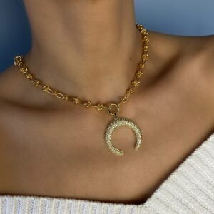 «MOONA» Luxury Chain Necklace With Beautiful Cubic Zirconia Pendant - Image 8
