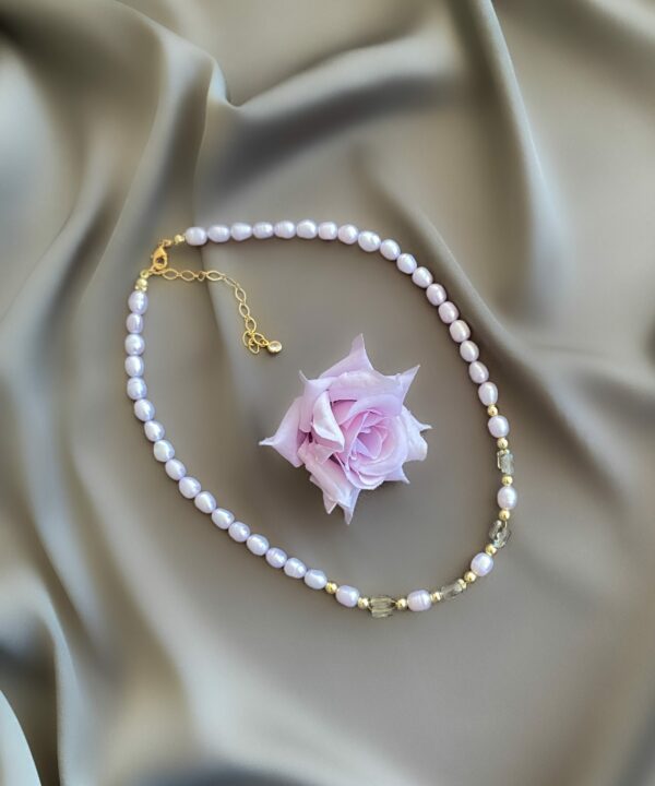 «DREAM CATCHER» Semi-Fine Natural Pearl & Crystal Necklace