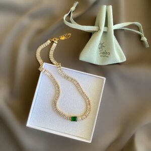 «ANTONIA» Waterproof Necklace For Women With Zirconia/ Gold Color - Image 3