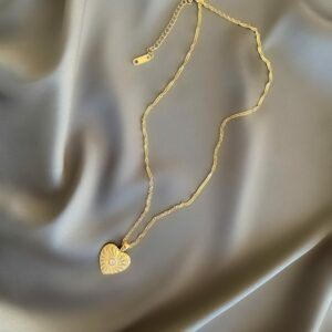 «HEART» Waterproof Necklace For Women / Gold Color⠀ - Image 2