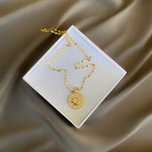 «SUN» Waterproof Necklace For Women With Cubic Zirconia/ Gold Color⠀ - Image 5