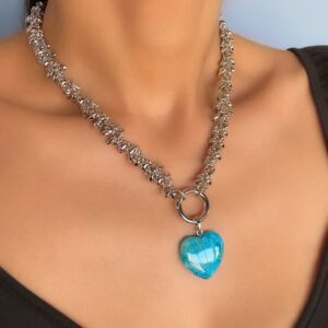 «IOLANTA» Semi-Fine Natural Quarts Stone Luxury Necklace & Earrings Jewellery Set - Image 4