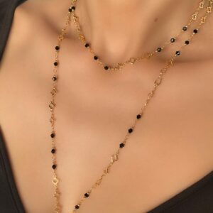 «BLACK ANGEL» Semi-Fine Beautiful Feather Earrings & Chain Long Necklace Jewellery Set - Image 6